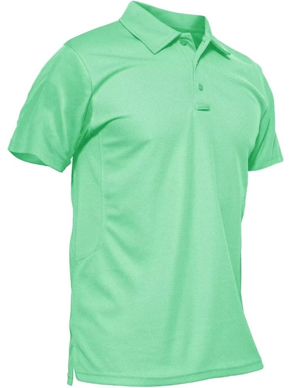 Men Mint Green-short Quick Dry Performance Polo Shirt Short Sleeve Tactical Golf